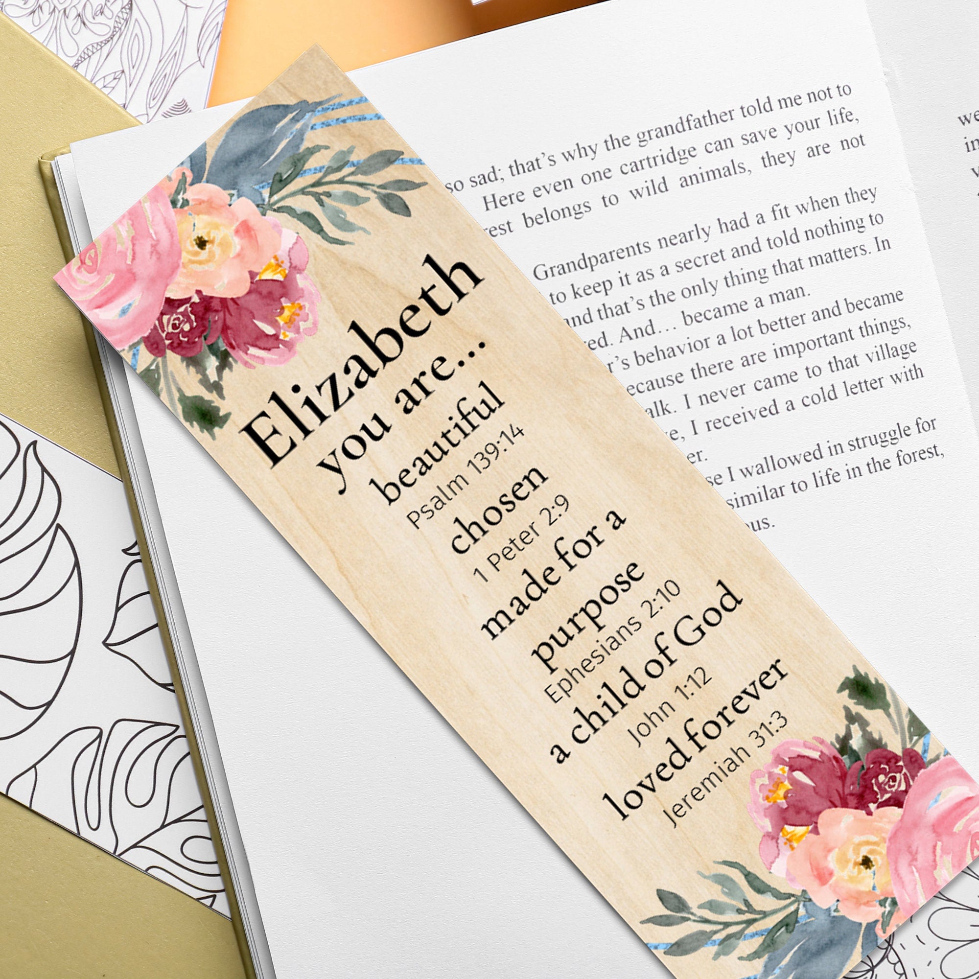 Floral Acrylic Bookmark – Wise Words Studio